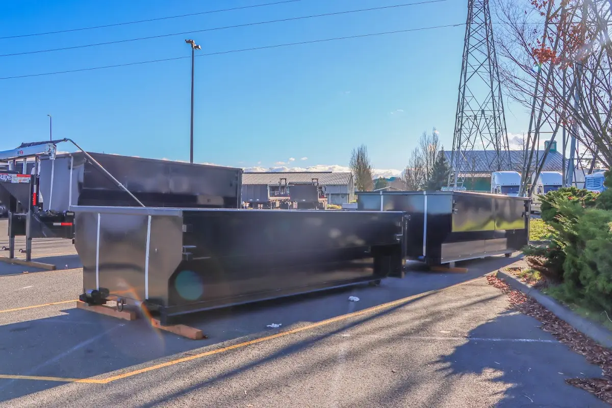 Roll-off dumpster ready for waste disposal at job site for Commercial Dumpster Rental in Hartland